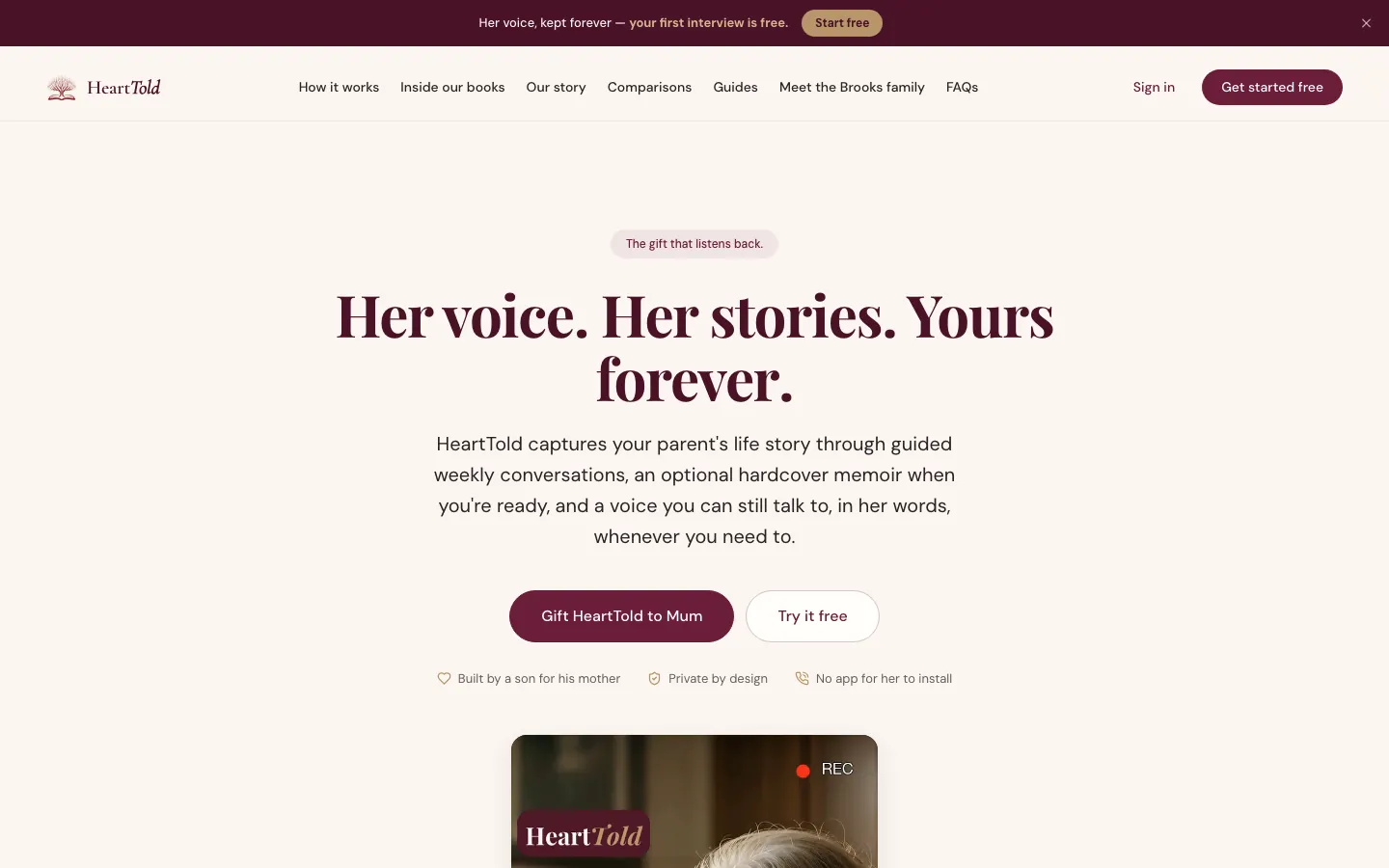 Home page of hearttold.com